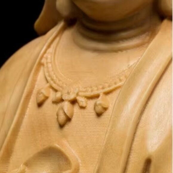 LARGE GUANYIN BUDDHA STATUE-Finished Cypress Wood-Boddhisattva-Gift Box Included - Picture 8 of 16